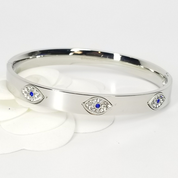 NWT Trendy Evil Eye Stainless Steel Cuff Bracelet - Picture 11 of 11